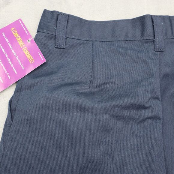 Dickies Shorts Boys 10 Blue Chino Mid Rise Hook Eye Zip Pocket Pleated - Picture 13 of 16